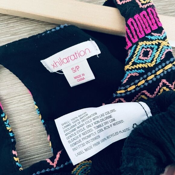 Xhilaration Black Embroidered Summer Boho Maxi Dress S - Picture 4 of 4